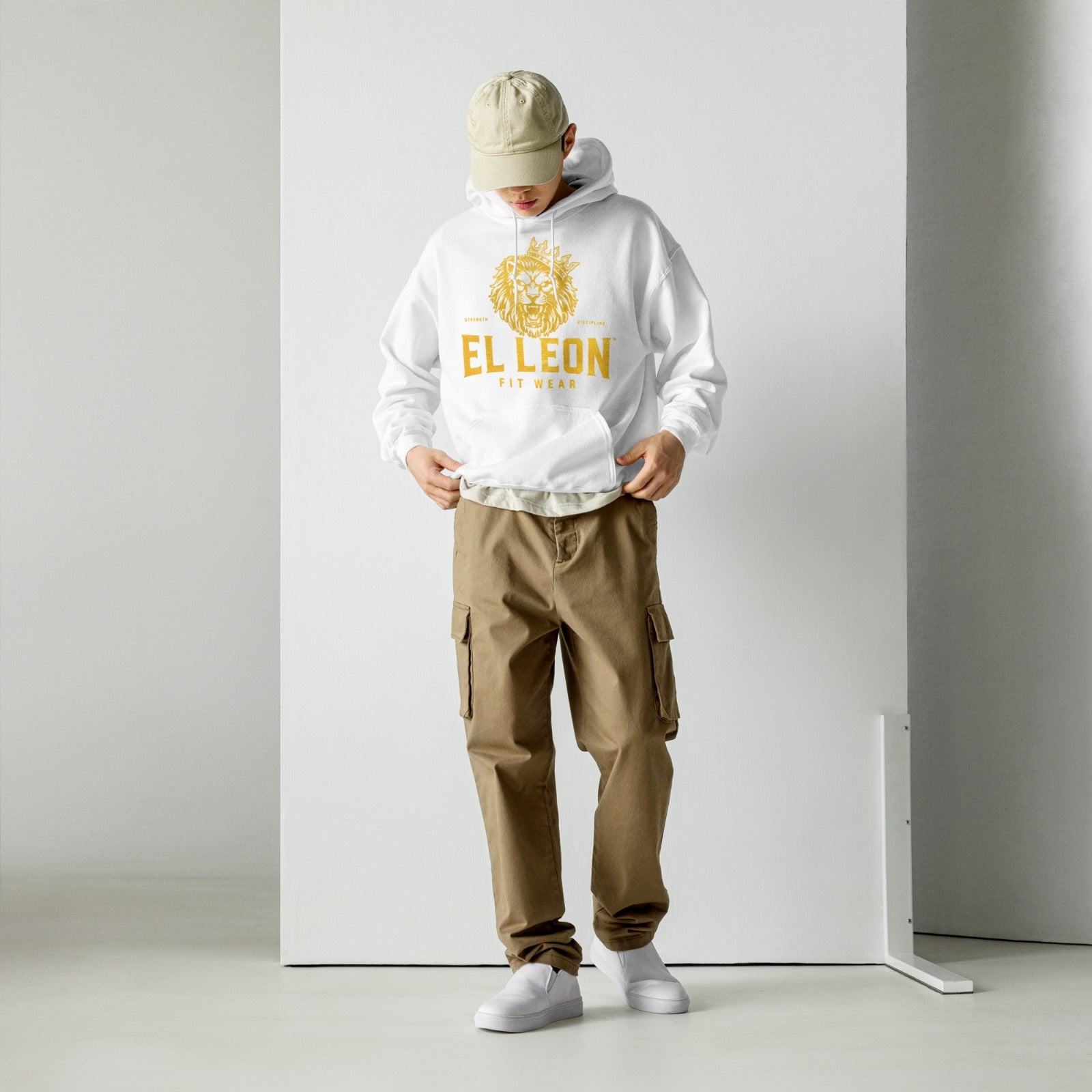 El León Hoodie — White & Gold