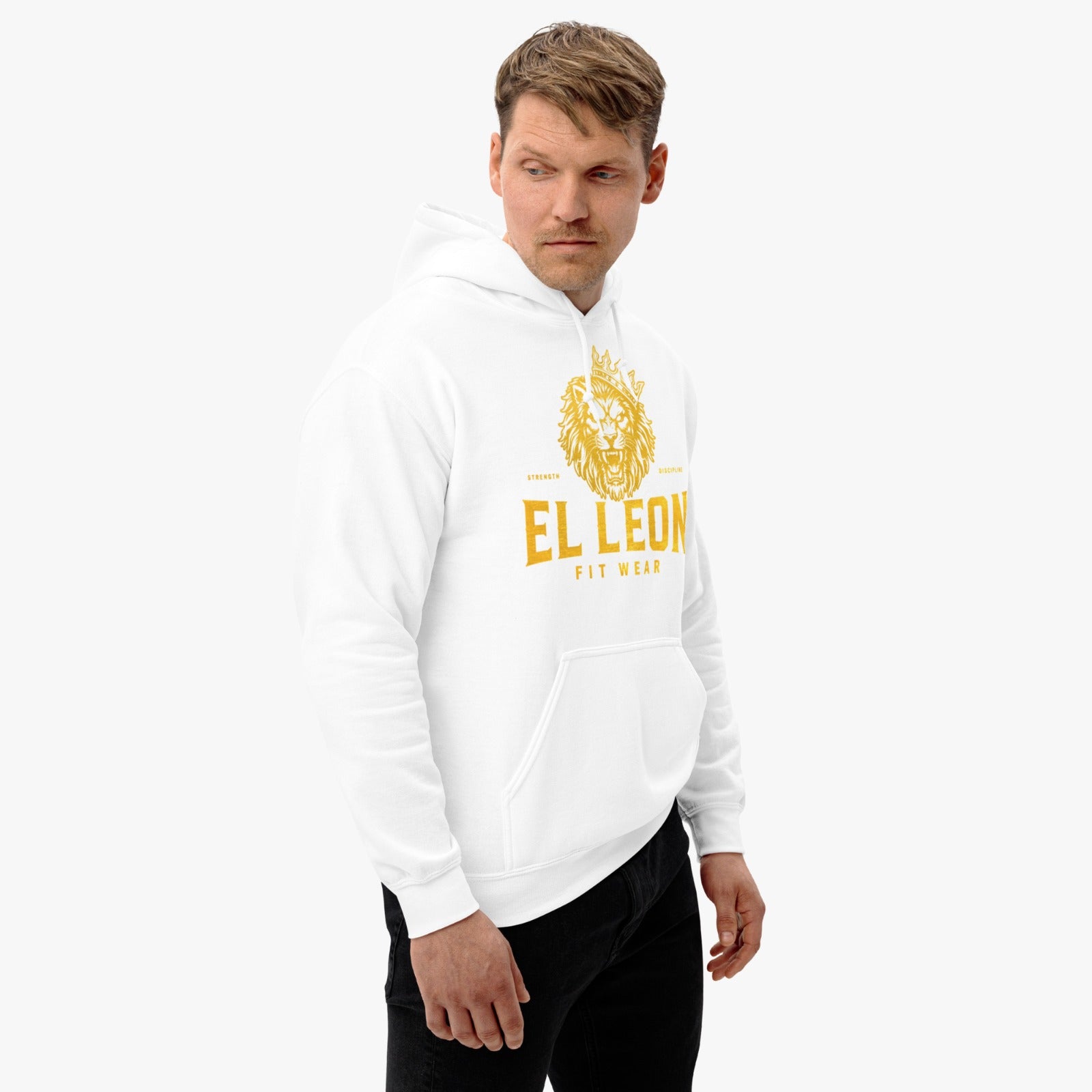 El León Hoodie — White & Gold