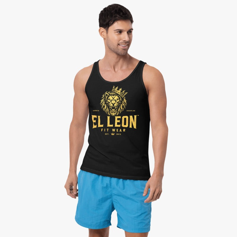El León Tank Top — Black & Gold