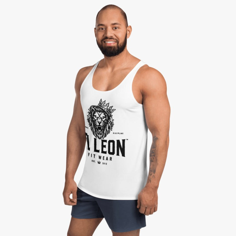 El León Tank Top — White & Black