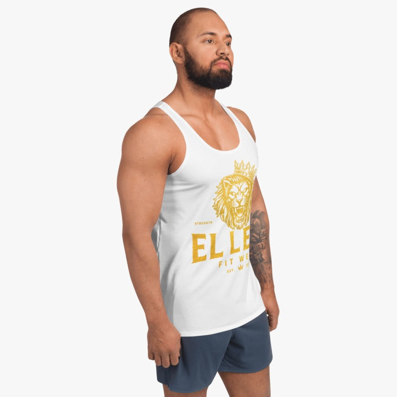 El León Tank Top — White & Gold